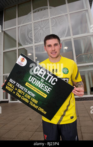 CELTIC Celtic Stürmer Gary GARY HOOPER Hooper fördert die bevorstehenden Europa League Spiel im Lennoxtown. Lenny Warren/Warren Medien07860 830050 Stockfoto