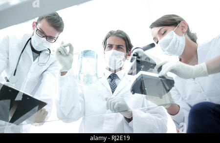 Wissenschaftler forschen in einer Testumgebung Stockfoto