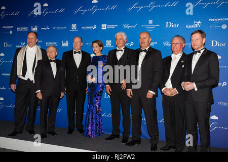 Jean Todt, Fürst Albert II. Grimaldi, Elke Büdenbender, Hans-Joachim Frey, Stanislaw Tschertschessow, Jürgen Preiss-Daimler und Michael Kretschmer 2019 Stockfoto