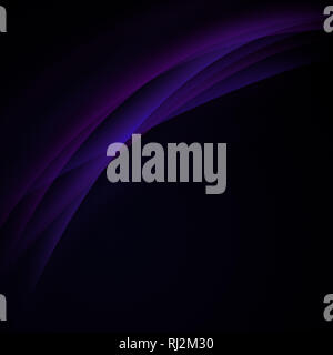 Zusammenfassung Hintergrund von Kurvigen, verschwommen und leuchtend bunte Linien auf Schwarz. Zusammenfassung Hintergrund, lebendige Purple und Blue Ribbon. Kopieren Sie Platz. Stockfoto