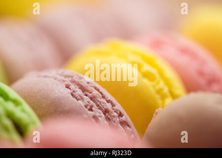 Multi-Flavored Macarons. Makro Foto Stockfoto
