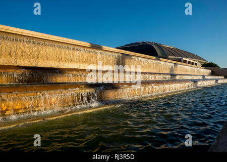 Palau Sant Jordi in der berühmten Olympiapark Montjuic in Barcelona, Spanien. Katalonien, Spanien Stockfoto