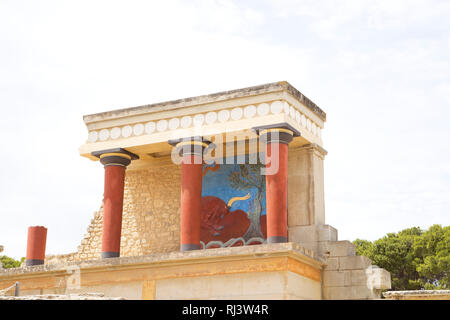 Detail der Palast von Knossos auf Kreta, Griechenland Stockfoto