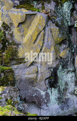 Nahaufnahme von Basalt Wall. Stockfoto