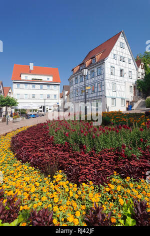 Marktplatz, Jagst Möckmühl, Landkreis Heilbronn, Baden-Württemberg, Deutschland Stockfoto