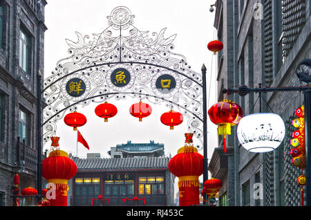 Stret Dekoration, Qianmen Straße, Peking, China Stockfoto