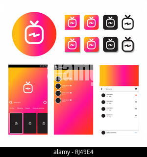 IGTV Icon Set Stockfoto