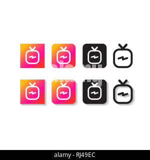 IGTV Icon Set Stockfoto