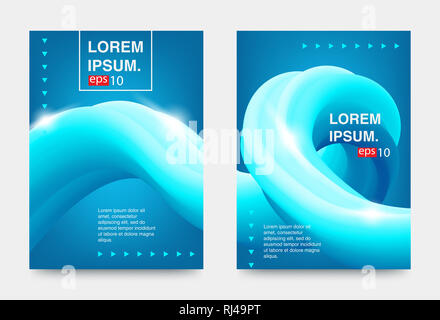 Bunte fließenden Formen abstrakt Hintergrund mit Farbverlauf moderne Neon wave Stockfoto