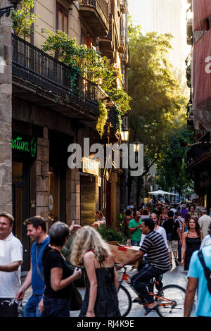 Argenteria Straße im Viertel Born Halbin, Barcelona, Katalonien, Spanien Stockfoto