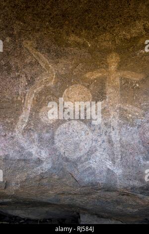 Felsmalereien, chongoni Rock-Art, UNESCO-Weltkulturerbe, Malawi Stockfoto