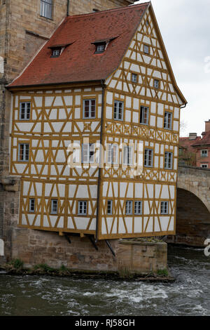Historisches Altes Rathaus an der Regnitz in Bamberg, Oberfranken, Franken, Bayern, Deutschland Stockfoto