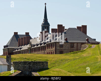 Des Königs bastion Kasernen und Hauptgebäude, Festung Louisburg, Cape Breton, Kanada, Stockfoto