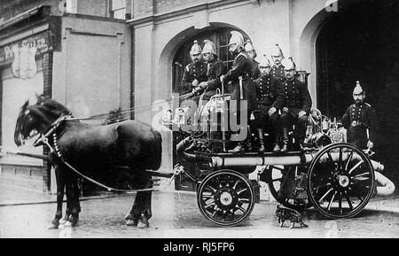 Croyden Feuerwehr im Jahre 1910 Stockfoto