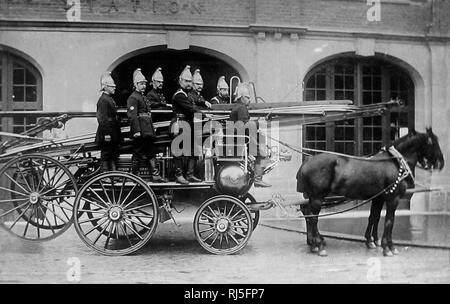 Croyden Feuerwehr im Jahre 1910 Stockfoto