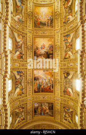 Europa, Italien, Latium, Rom. Grafik des Gewölbes von Sant'Andrea Della Valle, fertiggestellt um 1650 sterben. Stockfoto