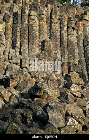 WY 03138-00 ... WYOMING - Basaltsäulen am Sheepeater Klippe im Yellowstone National Park. Stockfoto