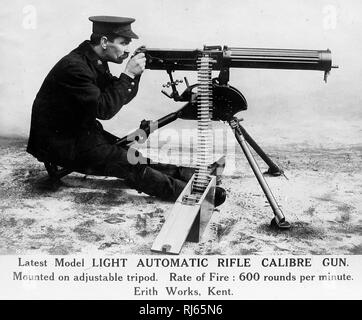 Licht Automatic Rifle Kaliber Pistole während WW 1. Stockfoto