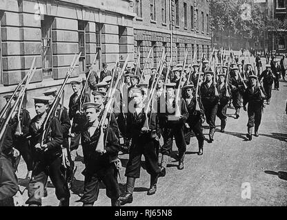 Mobilisierung der Royal Naval Reservats während WW1 Stockfoto