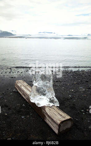 Jökulsárlón, Eis, Insel, Strand Stockfoto