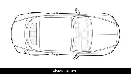 Auto von oben Ansicht Vektor. Flaches Design auto. Stock Vektor