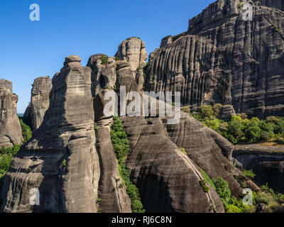 Sedimentgestein Pisten von Meteora, Griechenland Stockfoto