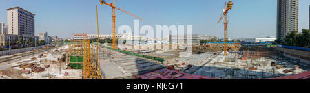 Breite Foto der Baustelle tun Base funktioniert Stockfoto