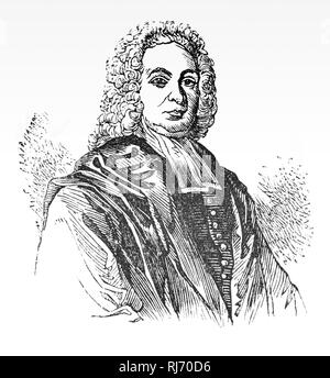 William Warburton (1698-1779) war ein englischer Schriftsteller, Literaturkritiker und Kirchenmann, der Bischof von Gloucester von 1759 bis zu seinem Tod. Er bearbeitet Editionen der Werke seines Freundes Alexander Papst und von William Shakespeare. Stockfoto