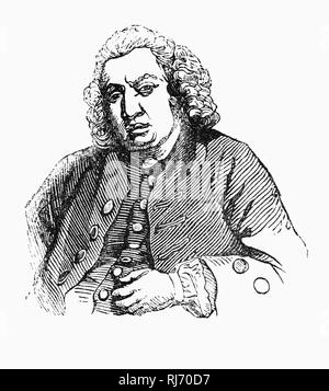 Samuel Johnson (1709-1784), die oft als Dr. Johnson, ein englischer Schriftsteller war, dauerhafte Beiträge zur Englischen Literatur als Dichter, Dramatiker, Essayist, Moralist, Literaturkritiker, Biograph, Editor und Lexikograph gemacht. Er war ein frommer Anglikanische, einem großzügigen Philanthrop und eine engagierte Tory. Johnson war, mit den Worten von Steven Lynn, 'mehr als ein bekannter Schriftsteller und Gelehrten"; er war ein Berühmtheit für seine Aktivitäten und als es nichts zu berichten, etwas, das erfunden wurde. Stockfoto