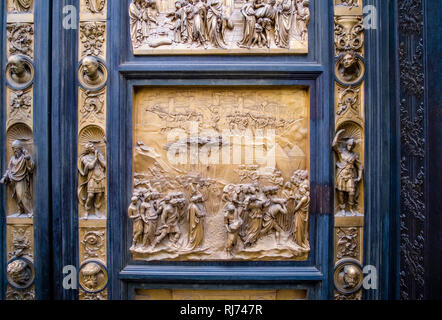 Tore des Paradieses, das Haupttor des Baptisterium von Florenz, Battistero di San Giovanni Stockfoto