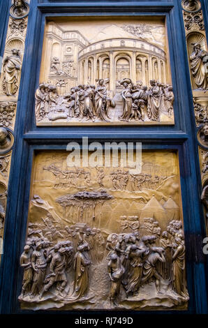 Tore des Paradieses, das Haupttor des Baptisterium von Florenz, Battistero di San Giovanni Stockfoto