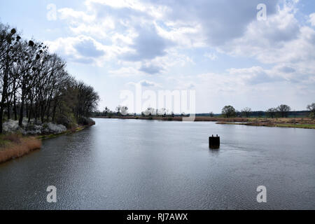 Grady odrzanskie' - odra River in der Nähe von Breslau. Natur Schutzgebiete "Natura 2000". Dolnoslaskie, Polen. Stockfoto