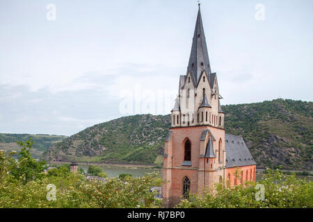 Liebfrauenkirche, Oberwesel, Unesco Weltkulturerbe Oberes Mittelrheintal, Rheinland-Pfalz, Deutschland, Stockfoto