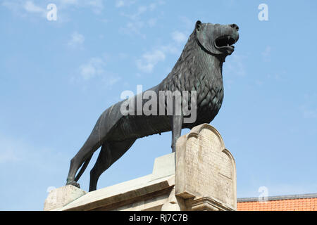 Deutschland, Niedersachsen, Braunschweig, Denkmal Braunschweiger Löwe am Burgplatz Stockfoto