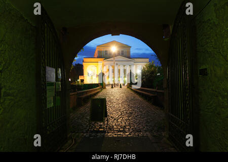Haus der Geschichte, Abenddämmerung, Darmstadt, Hessen, Deutschland, Europa Stockfoto