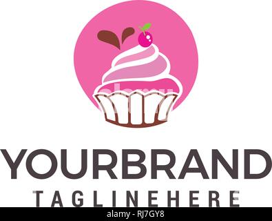 Kuchen und Plätzchen Logo Design Template Stock Vektor