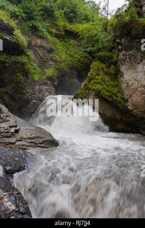 An der Spitze der Reichenbachfall, Aar, Meiringen, Kanton Bern, Schweiz Stockfoto