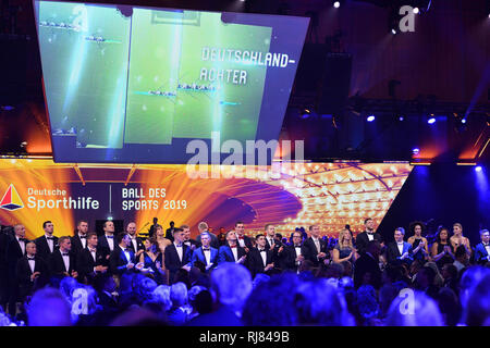 Wiesbaden, Deutschland. 02 Feb, 2019. Eintrag der Athleten, Pool Foto! Ball des Sports in Wiesbaden auf 02.02.2019 | Verwendung der weltweiten Kredit: dpa/Alamy leben Nachrichten Stockfoto