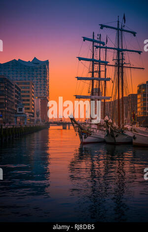 Deutschland, Hamburg, Elbe, Hafen, Hafencity, Elbphilharmonie Stockfoto
