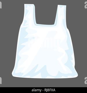 Plastikbeutel mit Mockup mit Vorderansicht. Cartoon Colour Style Vector Illustration. Stock Vektor