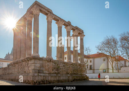 Römische Tempel Diana in Evora Alentejo Portugal Reisen Stockfoto