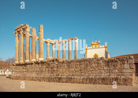 Römische Tempel Diana in Evora Alentejo Portugal Reisen Stockfoto