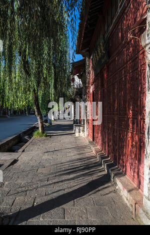 Ruhige Straße, Dali Altstadt, Provinz Yunnan, China Stockfoto