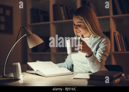 Das Lernen der Schüler zu Hause. Stockfoto