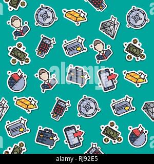 Bank und Finanzen Symbole Muster für die Website und für mobile und Apps. Vector Illustration, EPS 10. Stock Vektor