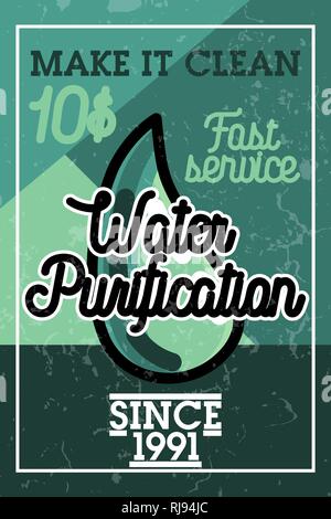Farbe vintage Wasseraufbereitung Banner. Vector Illustration, EPS 10. Stock Vektor
