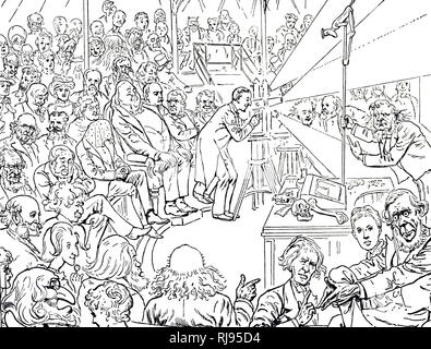 Eine Karikatur, die ein Treffen der Royal Institution. Illustriert von Harry Furniss (1854-1925) irischer Künstler und Illustrator. Vom 19. Jahrhundert Stockfoto