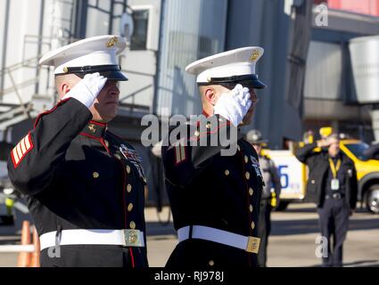 Us Marine Corps Pfc. Nicholas J. Cancilla, Firma B, 1st Battalion, 2nd Marines, kehrt nach 73 Jahren in Pittsburgh, Pa., Nov. 5, 2016. Cancilla wurde in Aktion (KIA) Nov. 20, 1943 auf der Insel Betio, Tarawa Atolls, Republik Kiribati während des Zweiten Weltkrieges getötet Stockfoto