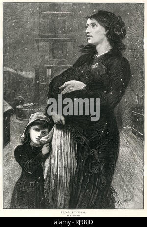 Obdachlose Mutter und Kind 1876 Stockfoto