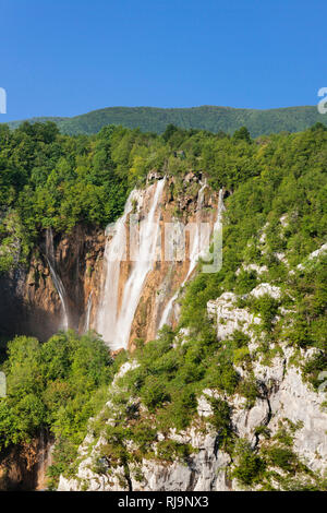 Hohenwestedt Veliki Slap, Nationalpark Plitvicer Seen, UNESCO Weltnaturerbe, Kroatien Stockfoto